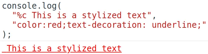 Stylized console log